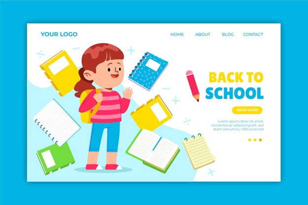 Back to school landing page template