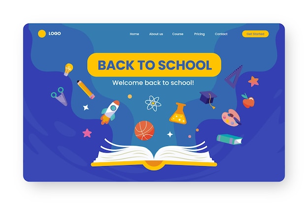 Back to school landing page template