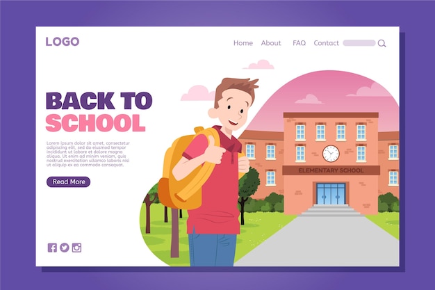 Back to school landing page template