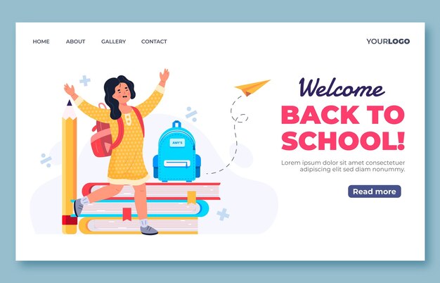 Back to school landing page template