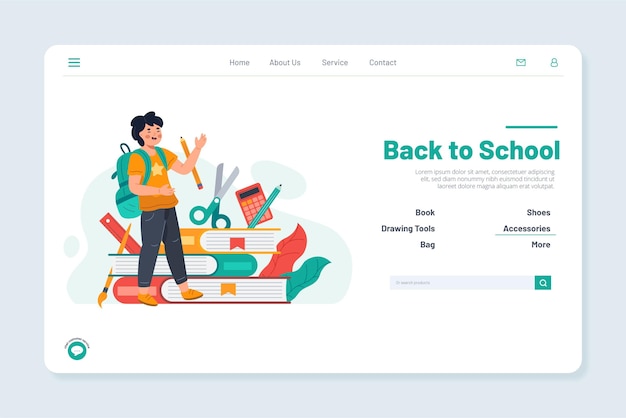 Back to school landing page template