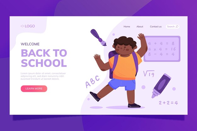 Back to school landing page template