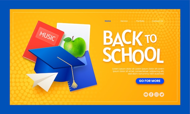 Free Vector back to school landing page template