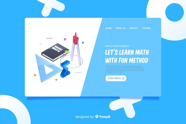 Back to school landing page template