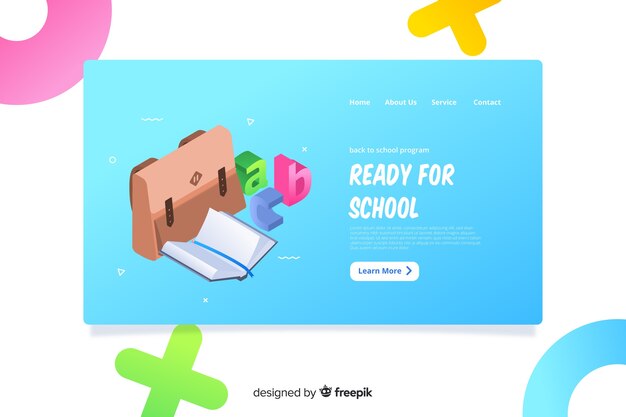 Back to school landing page template