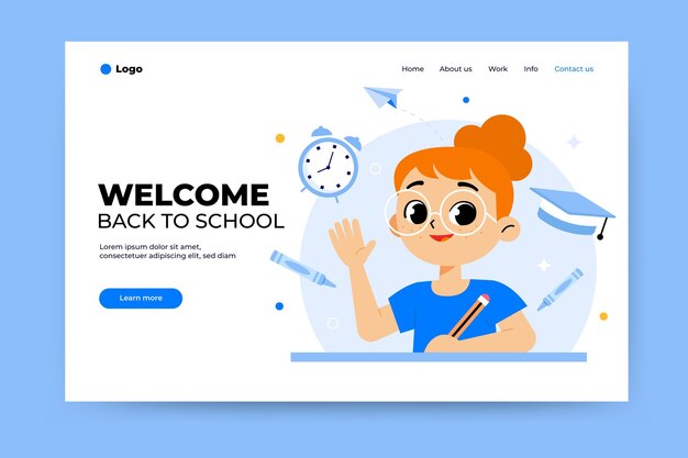 Back to school landing page template