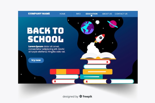 Free Vector back to school landing page