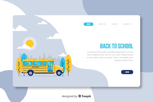 Free Vector back to school landing page