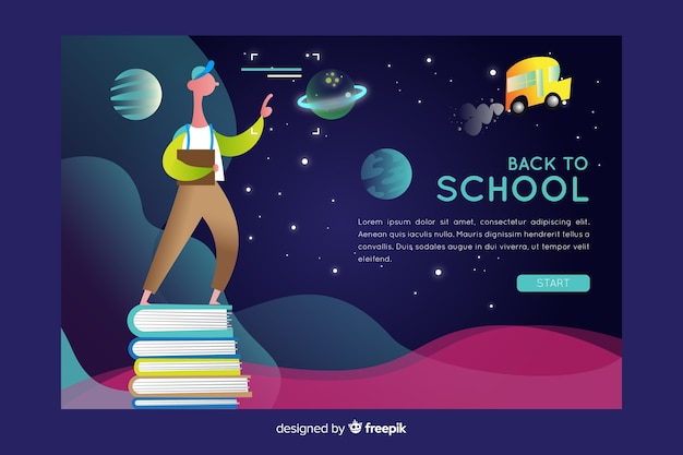 Free Vector back to school landing page