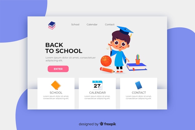 Back to school landing page