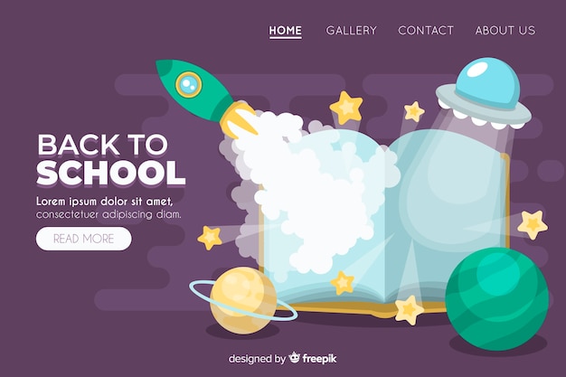 Free Vector back to school landing page