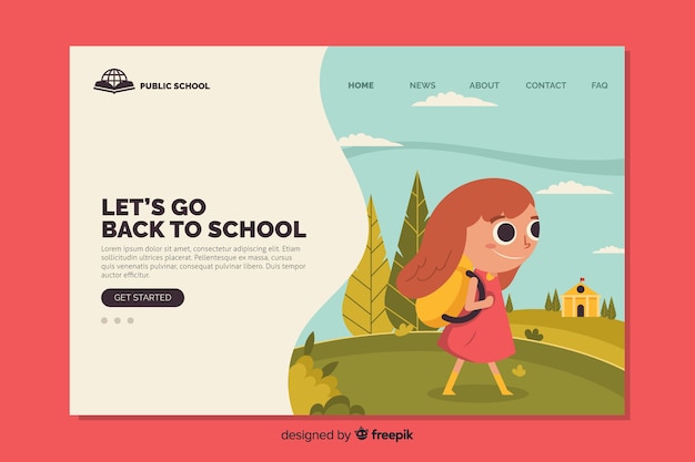 Free Vector back to school landing page