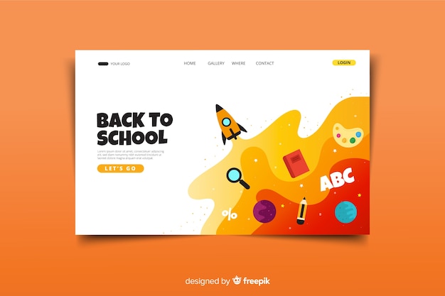 Free Vector back to school landing page