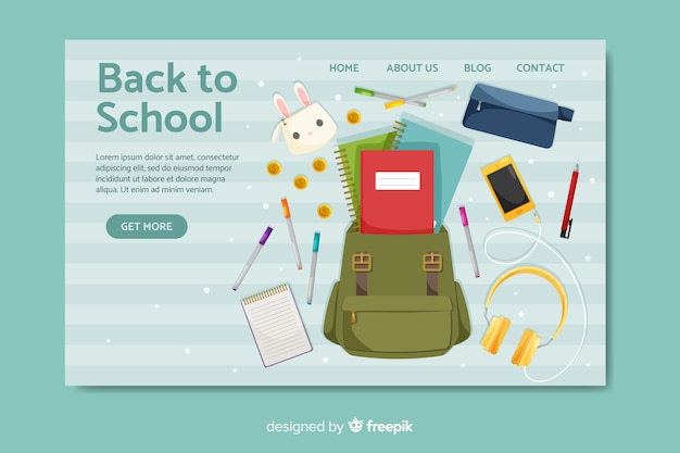 Back to school landing page