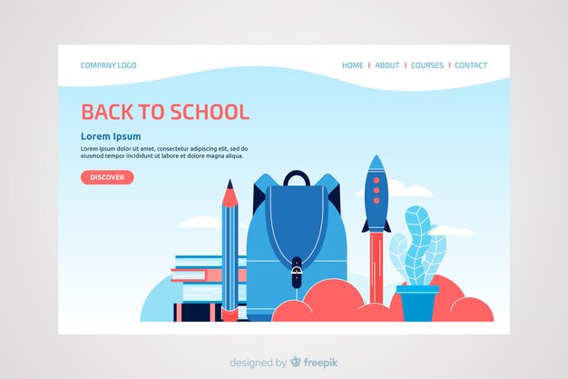 Back to school landing page