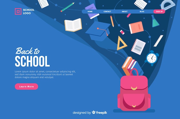 Back to school landing page