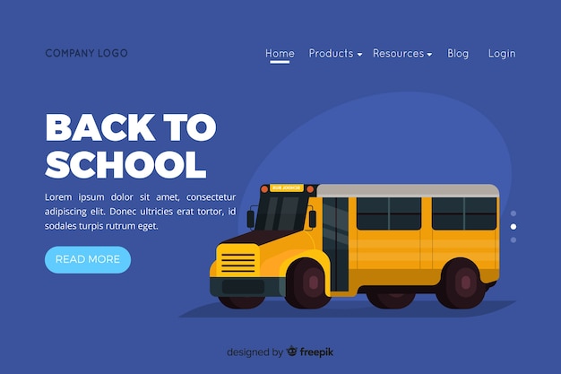 Back to school landing page