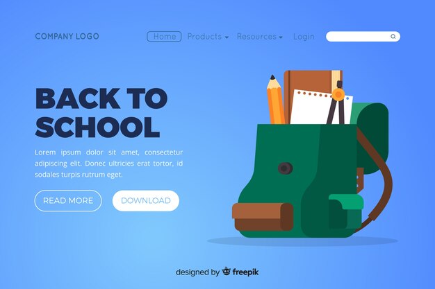 Back to school landing page