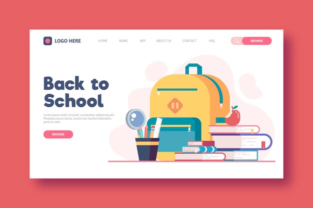 Back to school landing page