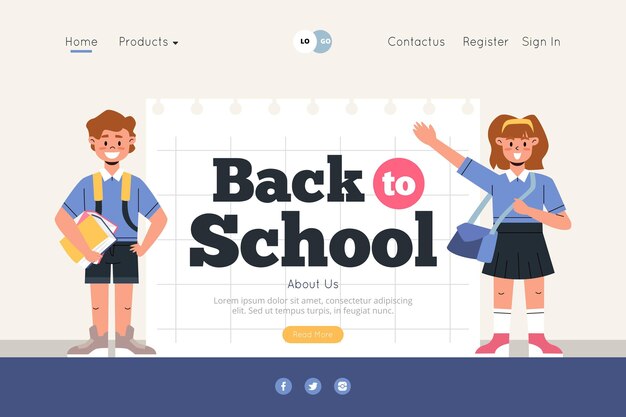 Back to school landing page