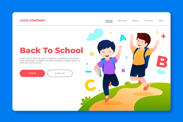 Back to school landing page