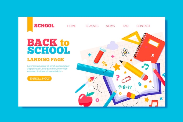 Back to school landing page