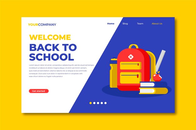 Back to school landing page