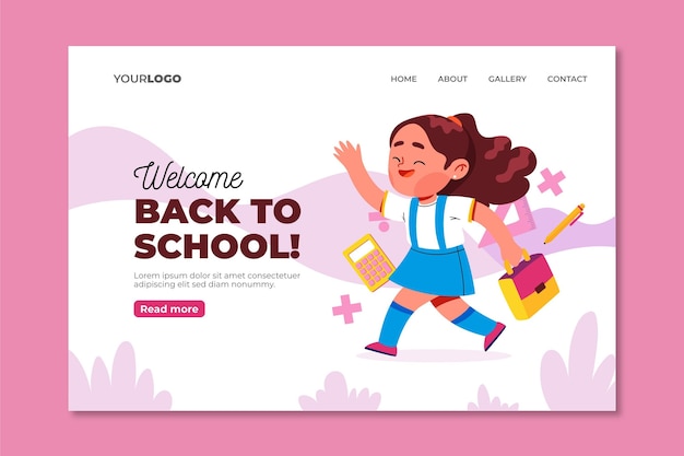 Back to school landing page