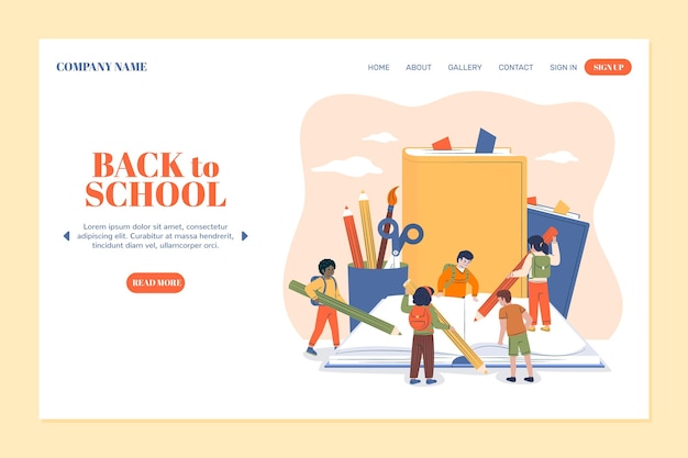 Back to school landing page