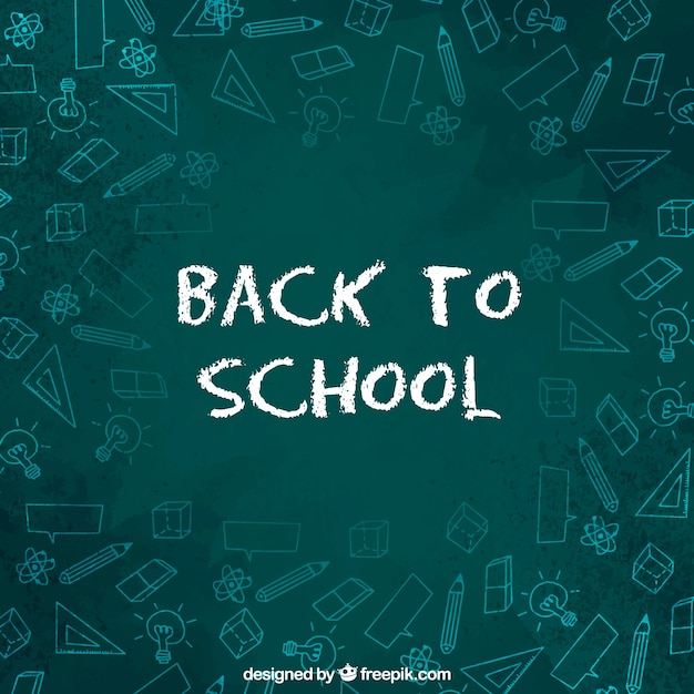 Back to school lettering design chalkboard style