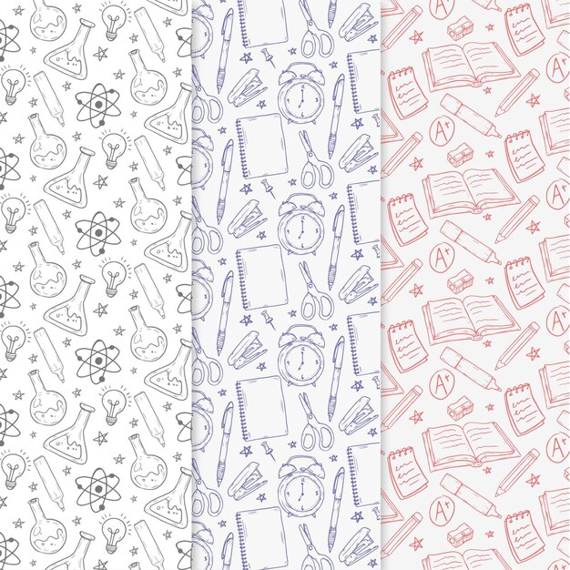 Back to school pattern collection theme