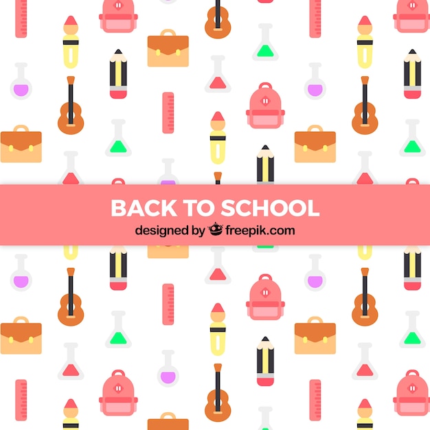 Back to school patterns collection with elements