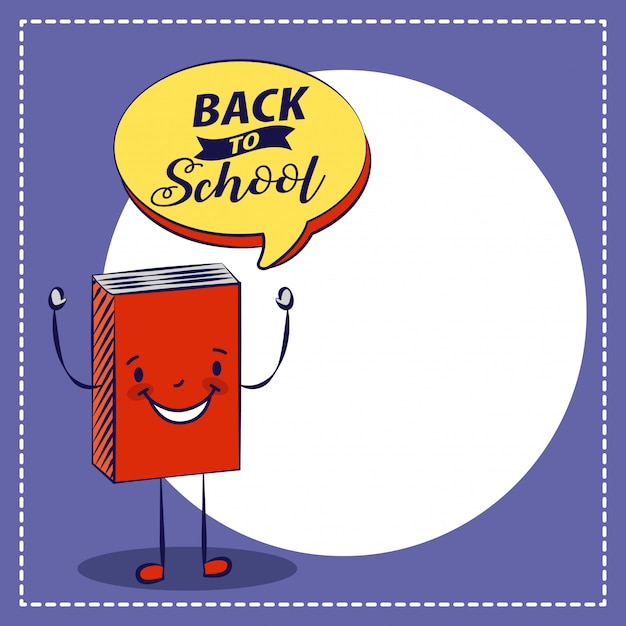 Free Vector back to school a red book illustration