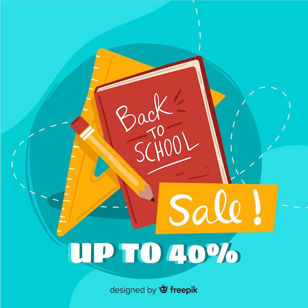 Free Vector back to school sale banner