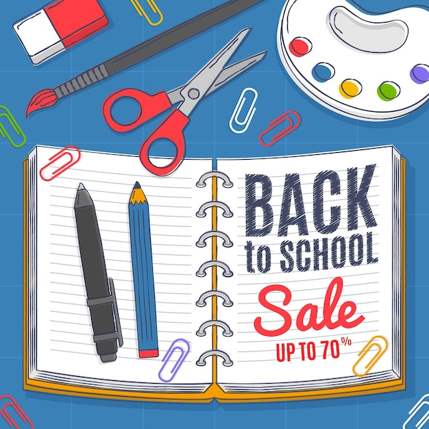 Back to school sale hand-drawn