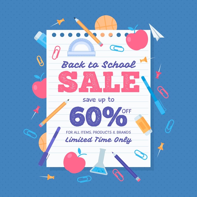 Free Vector back to school sale