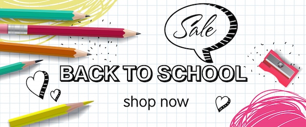 Back to school, shop now lettering