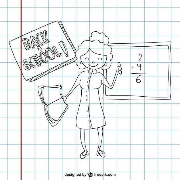 Free vector back to school sketch on paper