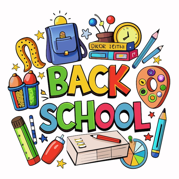 Free vector back to school supplies illustration