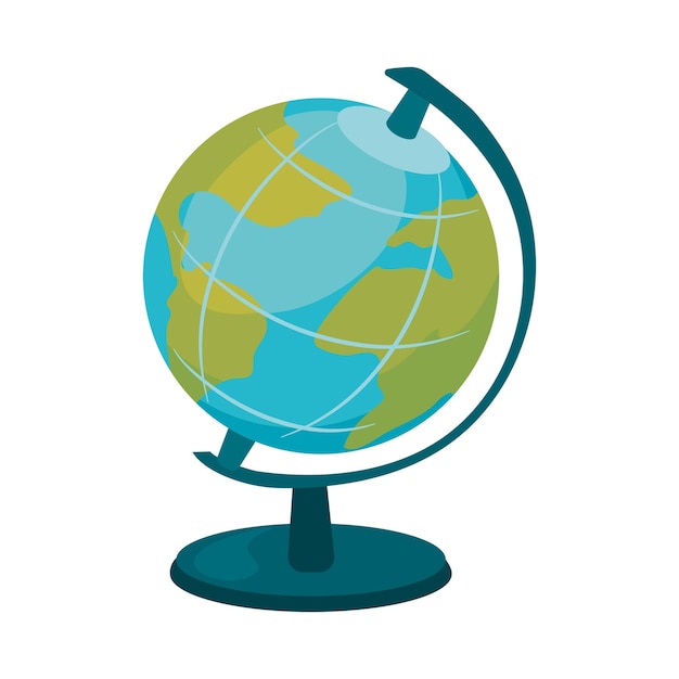 Free Vector back to school supply globe icon isolated