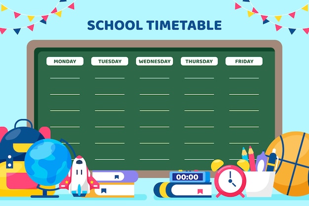 Back to school timetable concept