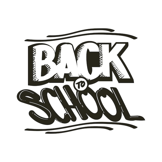 Free Vector back to school typography icon isolated