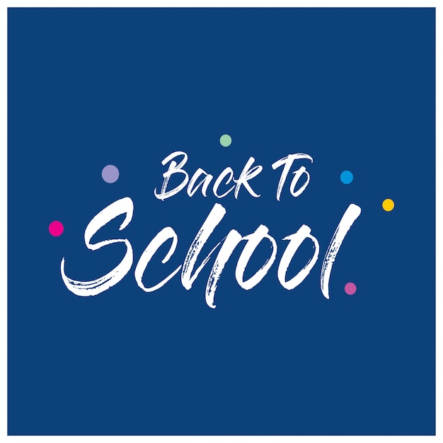 Back to school typography with blue background