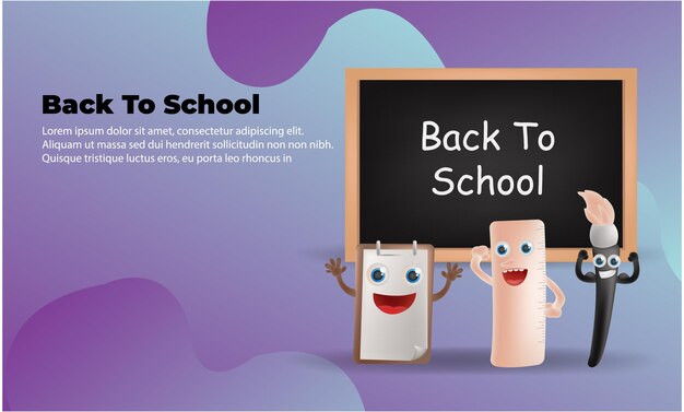 Back to school vector illustrations. Preparation to Day of knowledge,