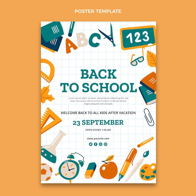 Free vector back to school vertical poster template