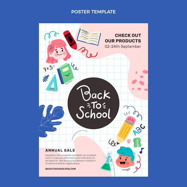 Back to school vertical poster template