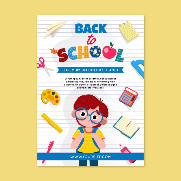 Back to school vertical poster template