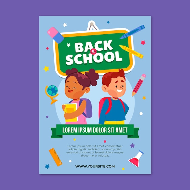 Back to school vertical poster template