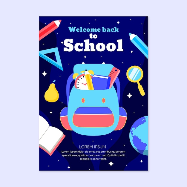 Back to school vertical poster template