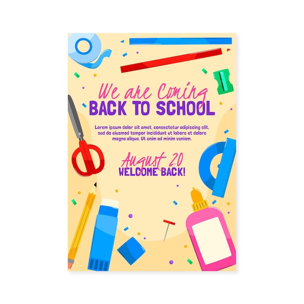 Back to school vertical poster template